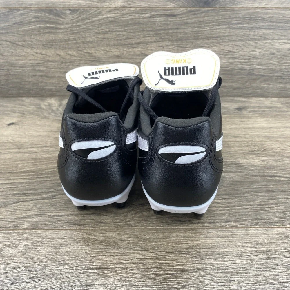 Puma King Soccer Cleats Mens 8.5 Black White Fold Over Tongue 107254-01